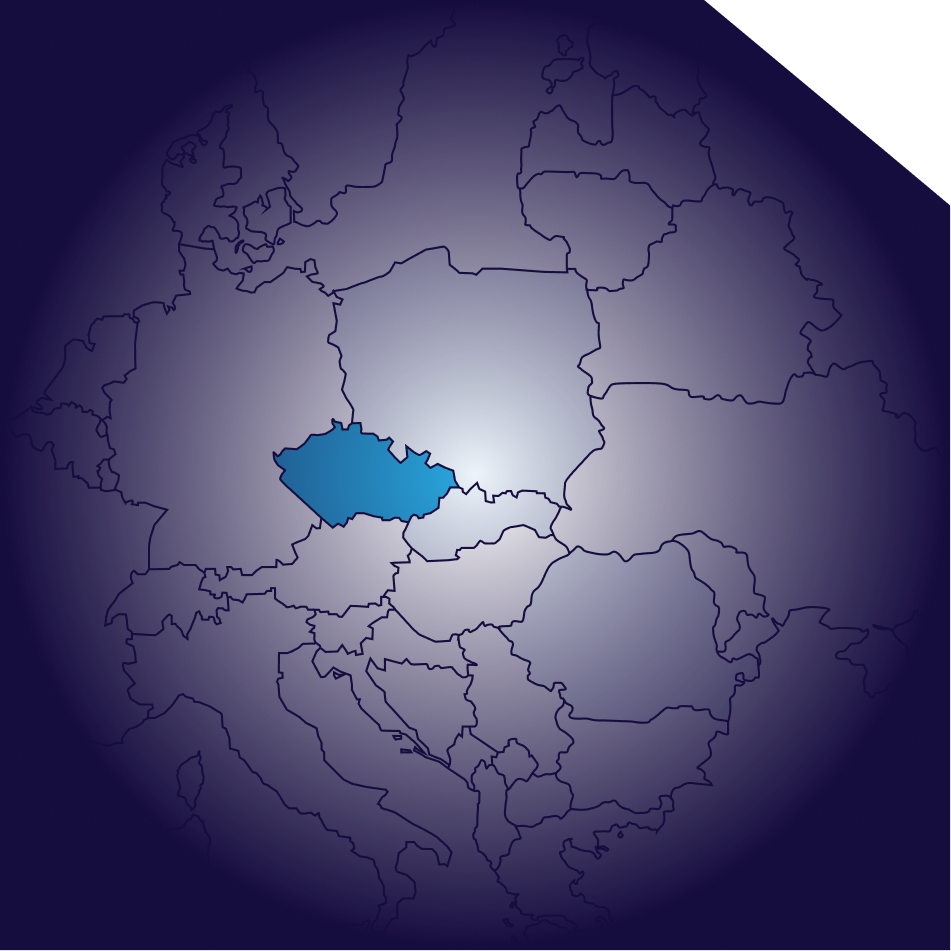 Mapa působnosti společnosti Terraverse v Evropě